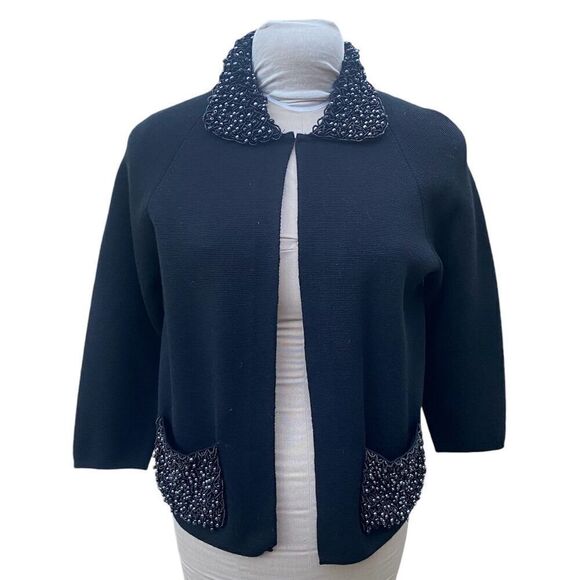 Vintage  1960’sBeaded Jacket/Sweater by Gene Shelly’s Boutique Intl  Sz M - Picture 1 of 10